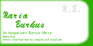 maria burkus business card